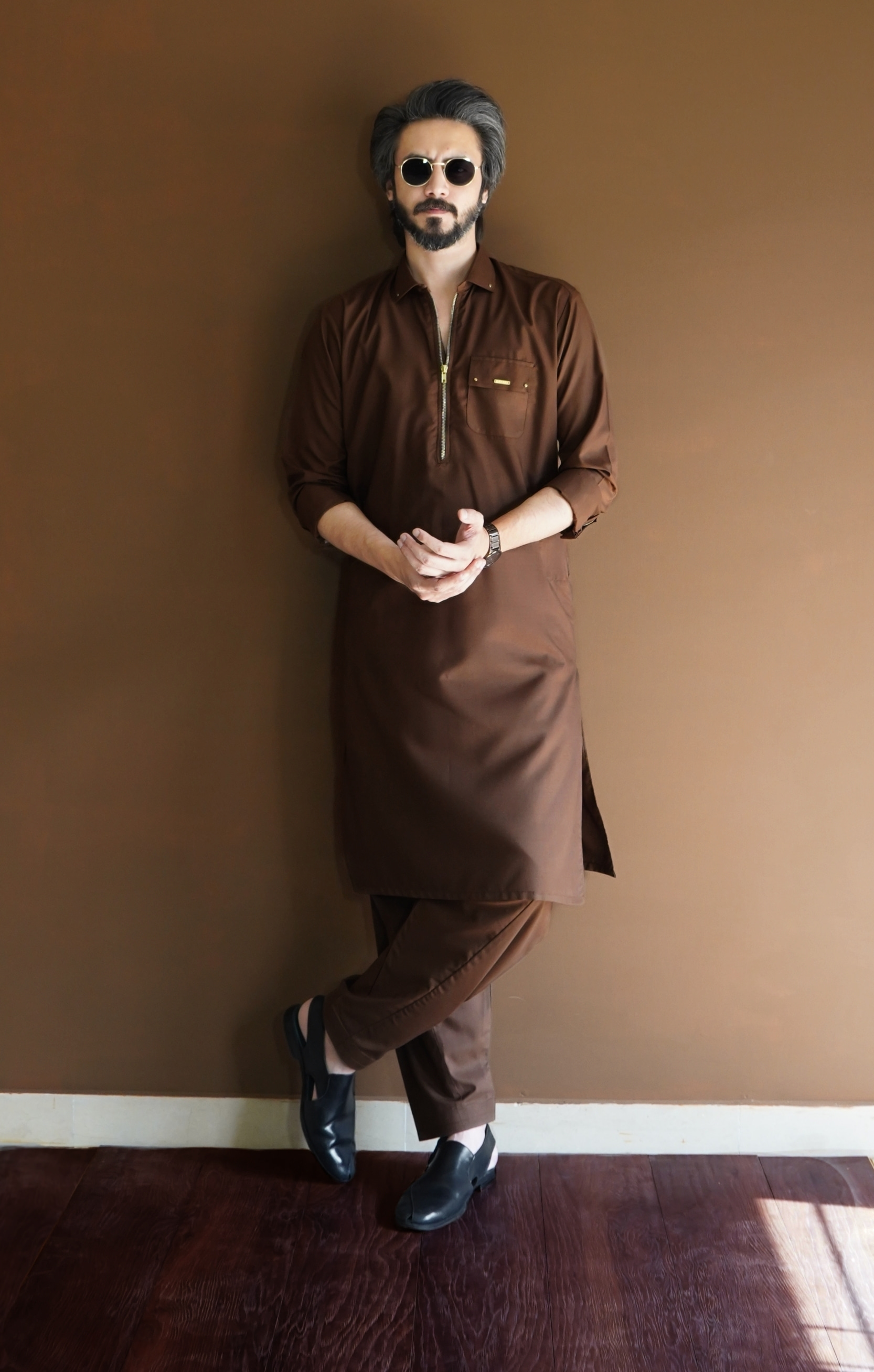 Russet Brown Kameez Shalwar