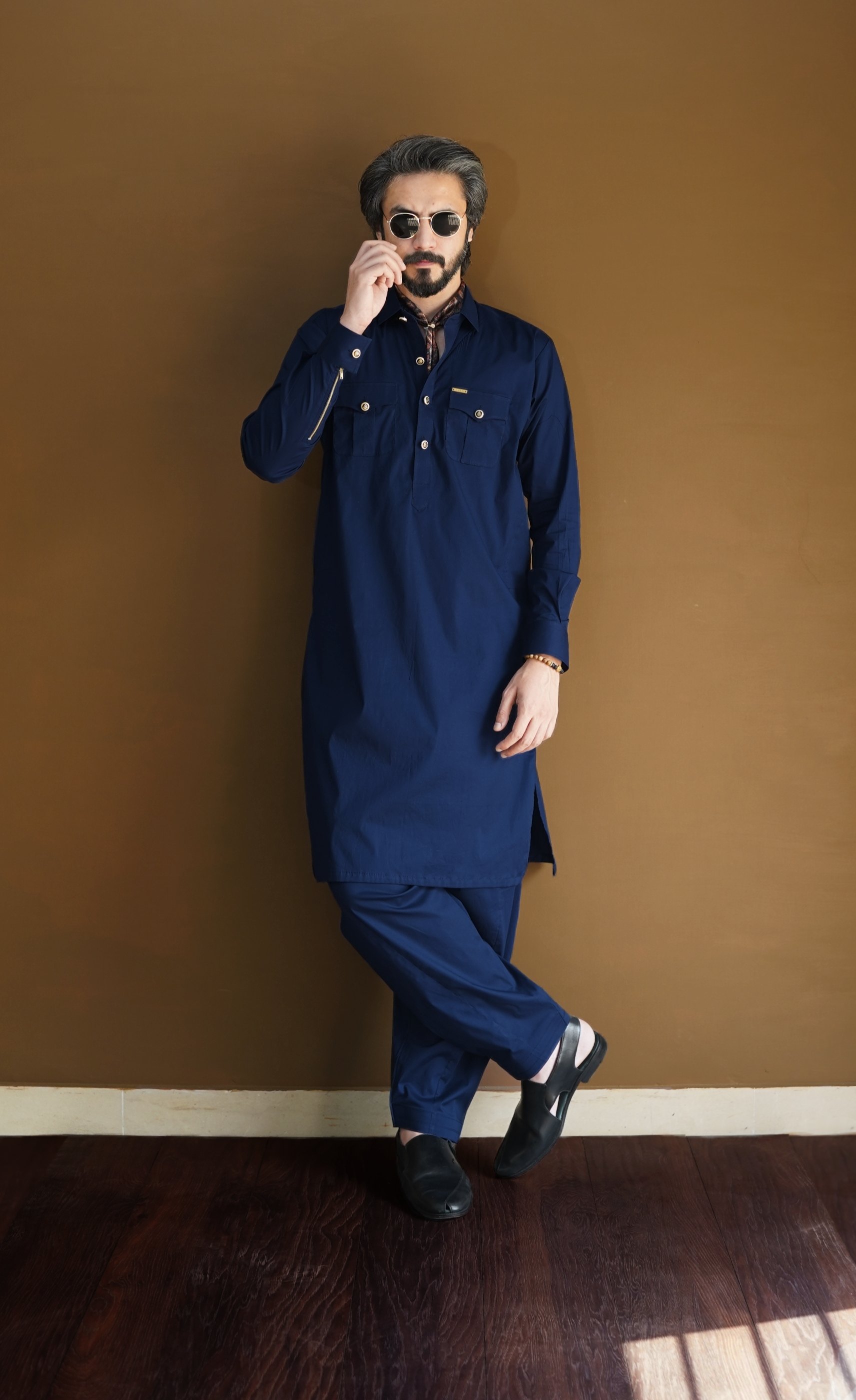 Yale Blue Kameez Shalwar