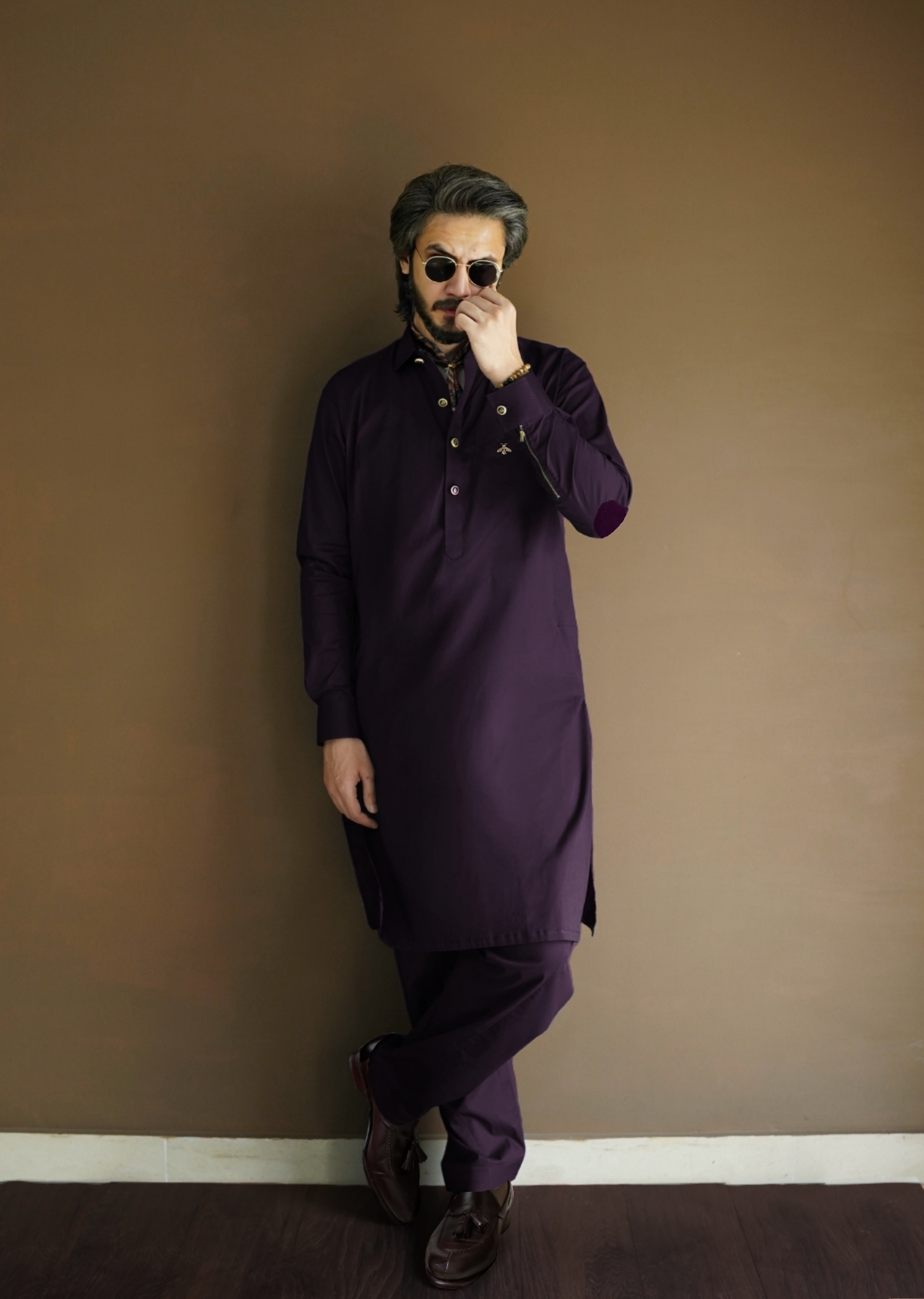 Raisin Purple Kameez Shalwar